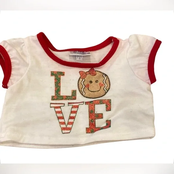 Build a Bear Christmas Shirt Red White LOVE Tulle Skirt Teddy Clothes - Picture 3 of 3